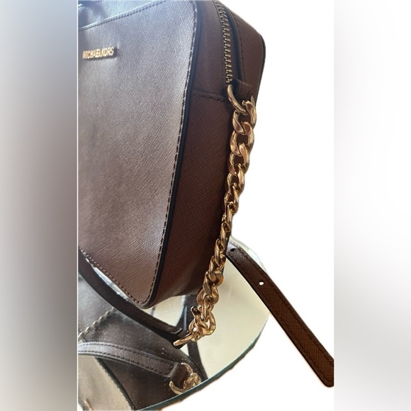 Michael Kors Jet Set Cognac Brown Saffiano Crossbody Bag - Picture 6 of 16